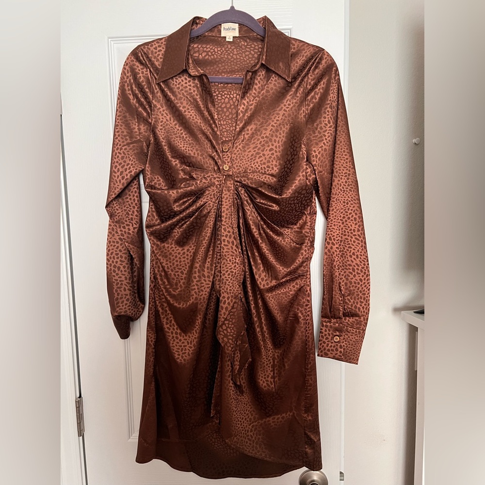 Brown Silk Dress